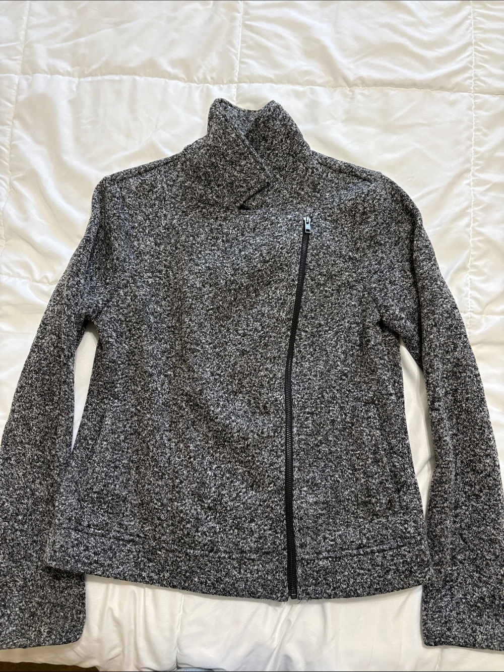 Banana Republic Gray Heather Zip-Accent moto Jacket